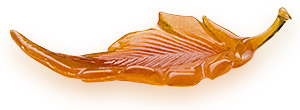 Orange glass leaf, Cohn-Stone Studios